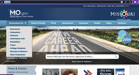 MO.gov homepage screenshot